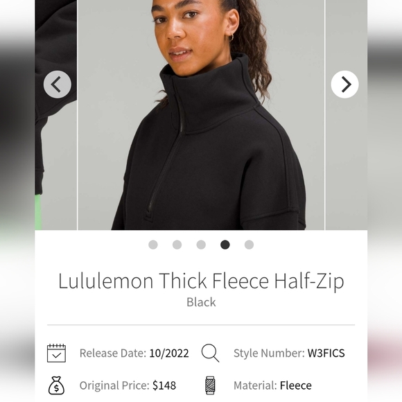 Lululemon Thick Fleece Half 1/2 Zip Sweatshirt in Black XS/S - Picture 7 of 15
